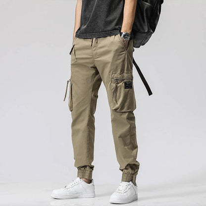 Men’s Trendy Elastic Waist Cotton Work Pants - Infinite Avenue