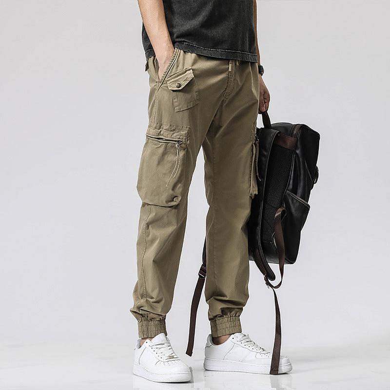 Men’s Trendy Elastic Waist Cotton Work Pants - Infinite Avenue