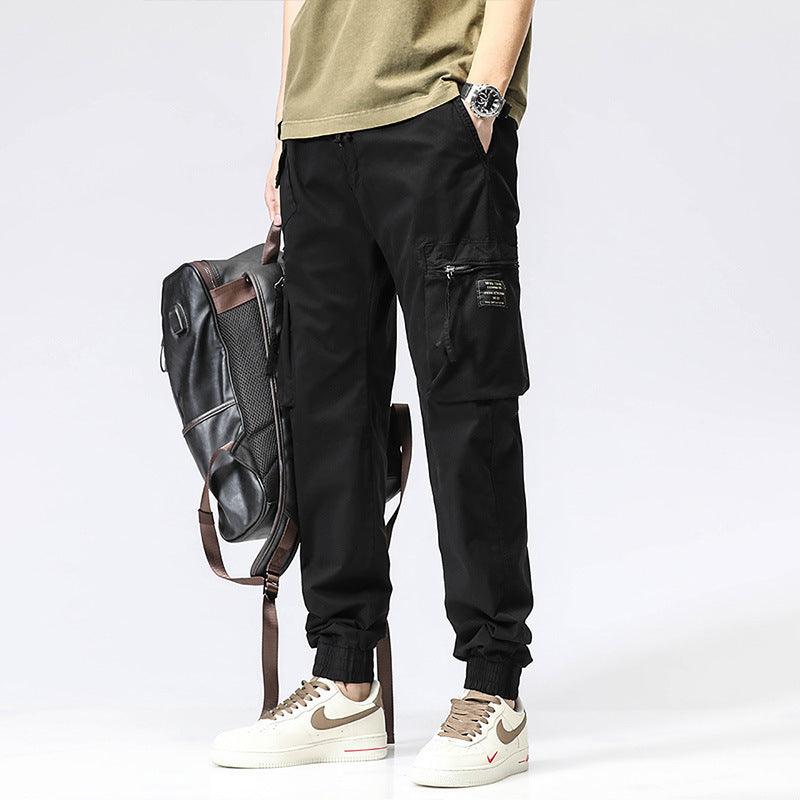 Men’s Trendy Elastic Waist Cotton Work Pants - Infinite Avenue