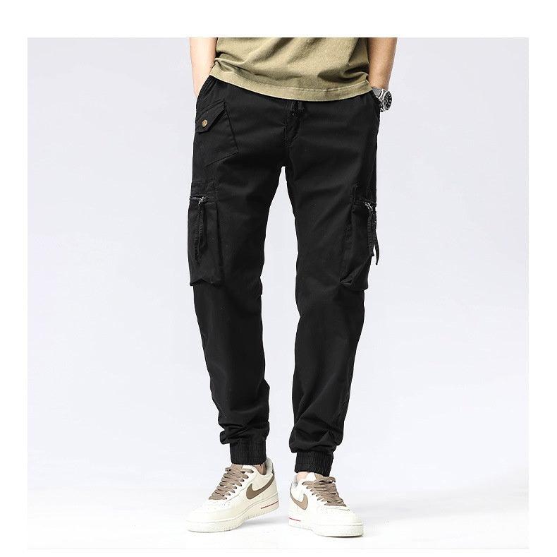 Men’s Trendy Elastic Waist Cotton Work Pants - Infinite Avenue