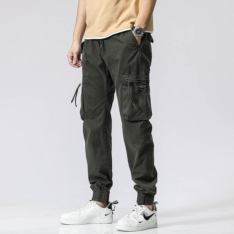 Men’s Trendy Elastic Waist Cotton Work Pants - Infinite Avenue