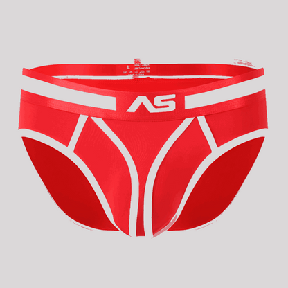 Men's Underwear Color Matching Low Waist Briefs Red And White Infinite Avenue