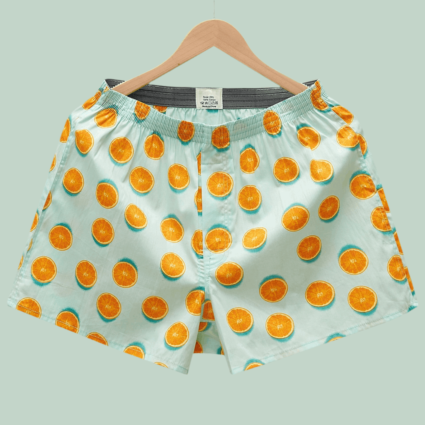 Men's Woven Printed Fashionable Home Shorts YH23 Orange Infinite Avenue