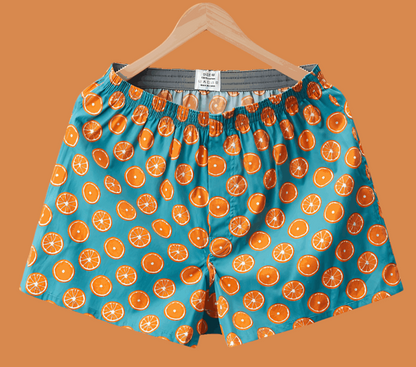 Men's Woven Printed Fashionable Home Shorts YH20 Orange Infinite Avenue