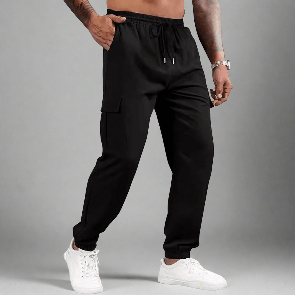 Multi-pocket Loose Straight Cargo Trousers Black Infinite Avenue