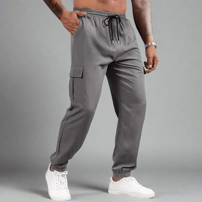 Multi-pocket Loose Straight Cargo Trousers Gray Infinite Avenue