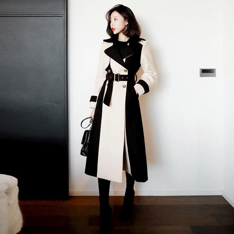 Women’s Fashionable Mid-Length Woolen Coat - Infinite Avenue