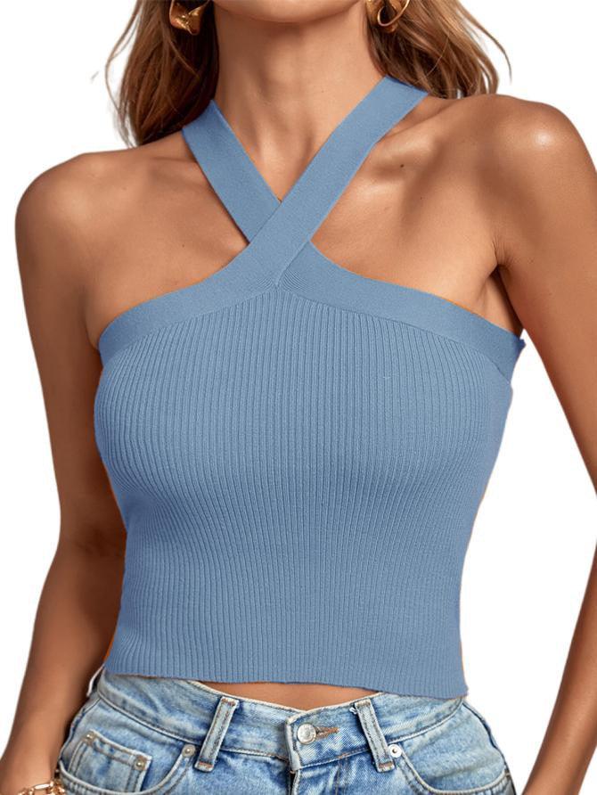 Women's Knitted Inner Match Bottoming Shirt Halterneck Vest - Infinite Avenue