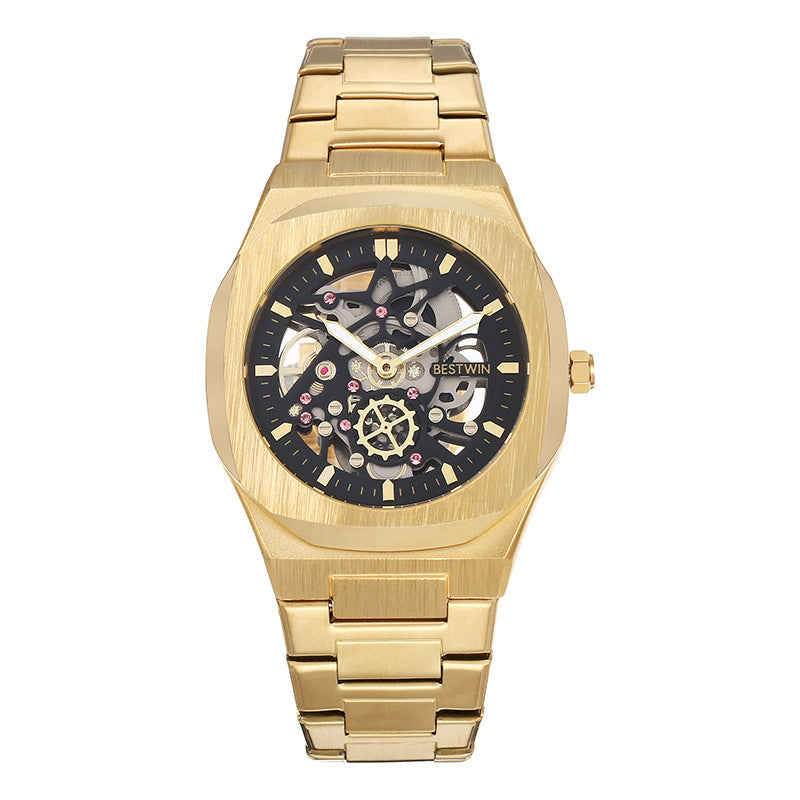 Fashion Alloy Watch Men's Watch BESTWIN Hollow Butterfly Clasp Gold Black Infinite Avenue