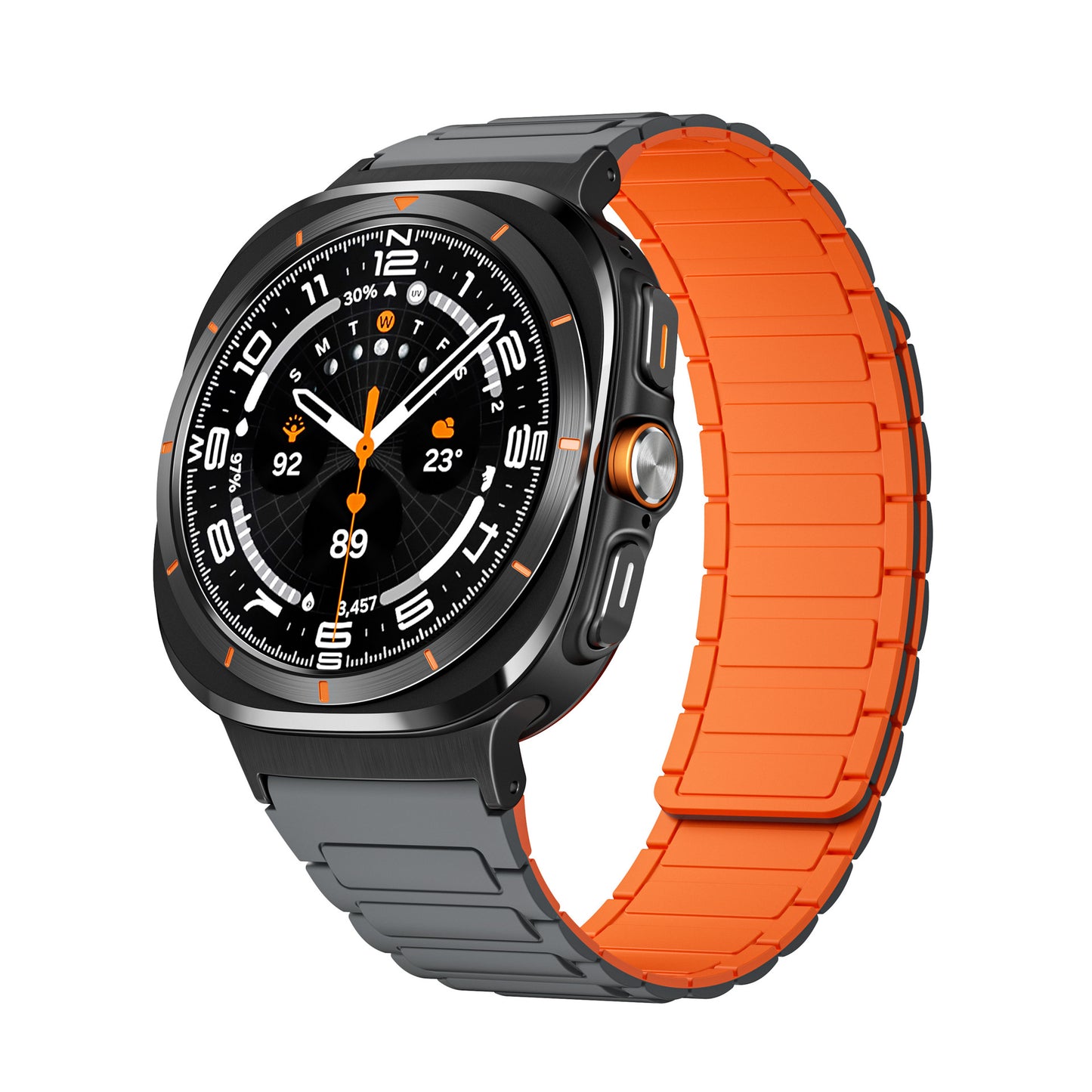 Silicone Magnetic Two-color Watch Strap Gray orange blackhead granules Watch ultra Infinite Avenue