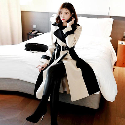 Women’s Fashionable Mid-Length Woolen Coat - Infinite Avenue