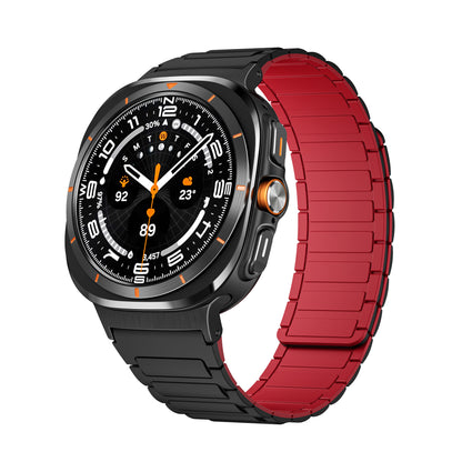 Silicone Magnetic Two-color Watch Strap Black red blackhead grain Watch ultra Infinite Avenue