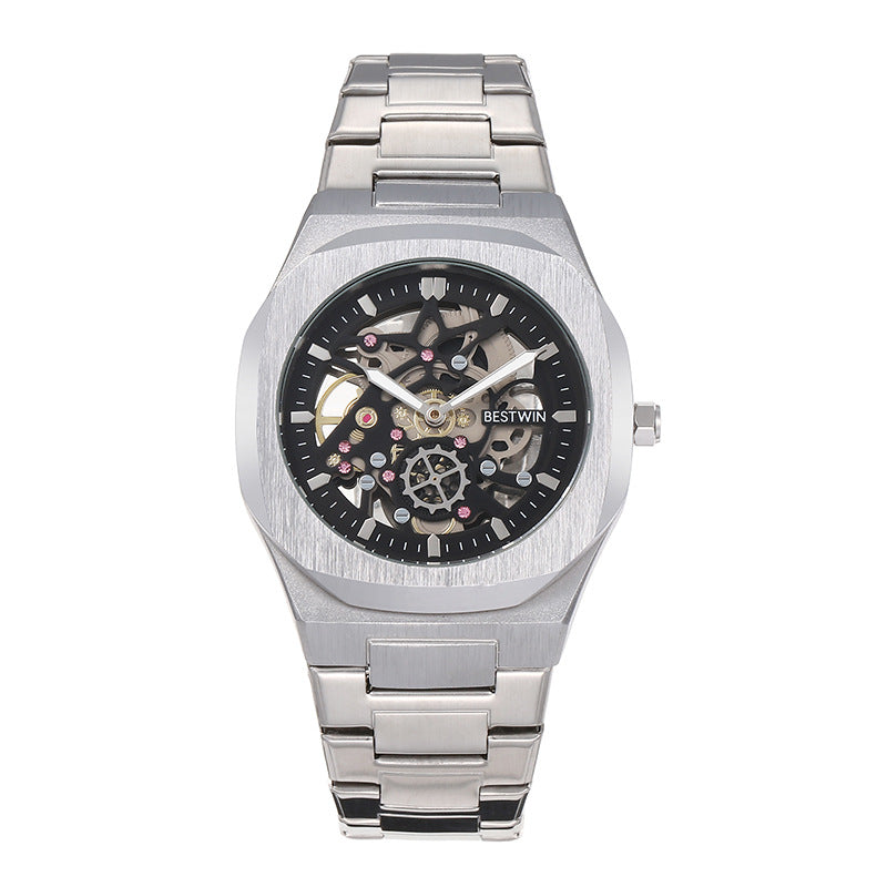 Fashion Alloy Watch Men's Watch BESTWIN Hollow Butterfly Clasp White And Black Infinite Avenue