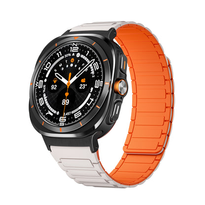 Silicone Magnetic Two-color Watch Strap Star light orange black grain Watch ultra Infinite Avenue