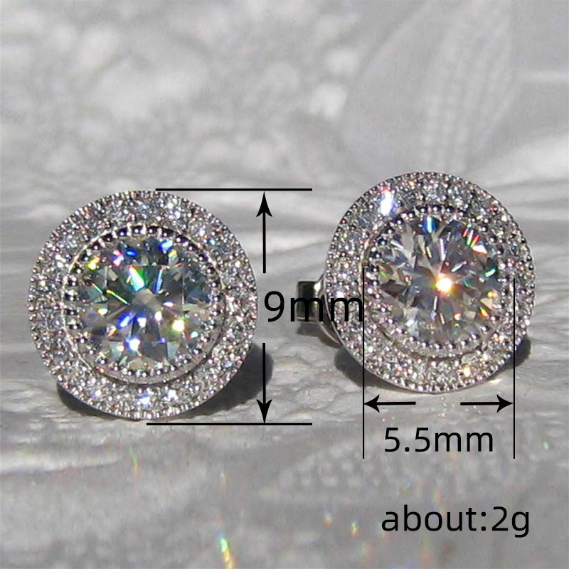 Inlaid Super Round Zircon Full-jeweled Stud Earrings Female Infinite Avenue