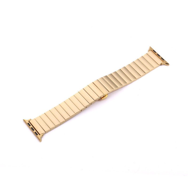 Smart Watch Band Bamboo Stainless Steel Metal Strap 42to44 Apple 22mm Gold Infinite Avenue