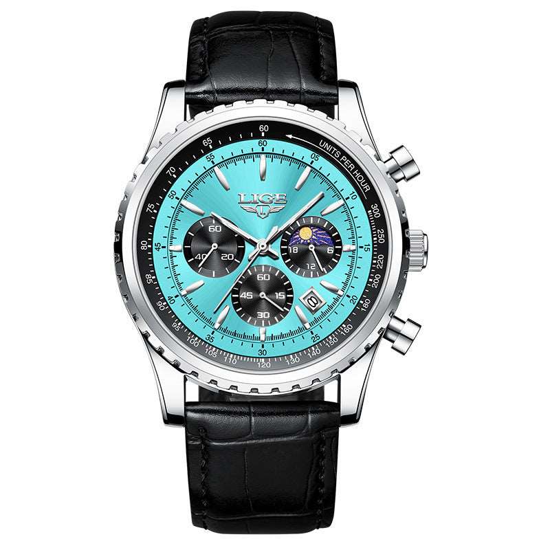 New Men's Multifunctional Waterproof Watch Light Blue Infinite Avenue