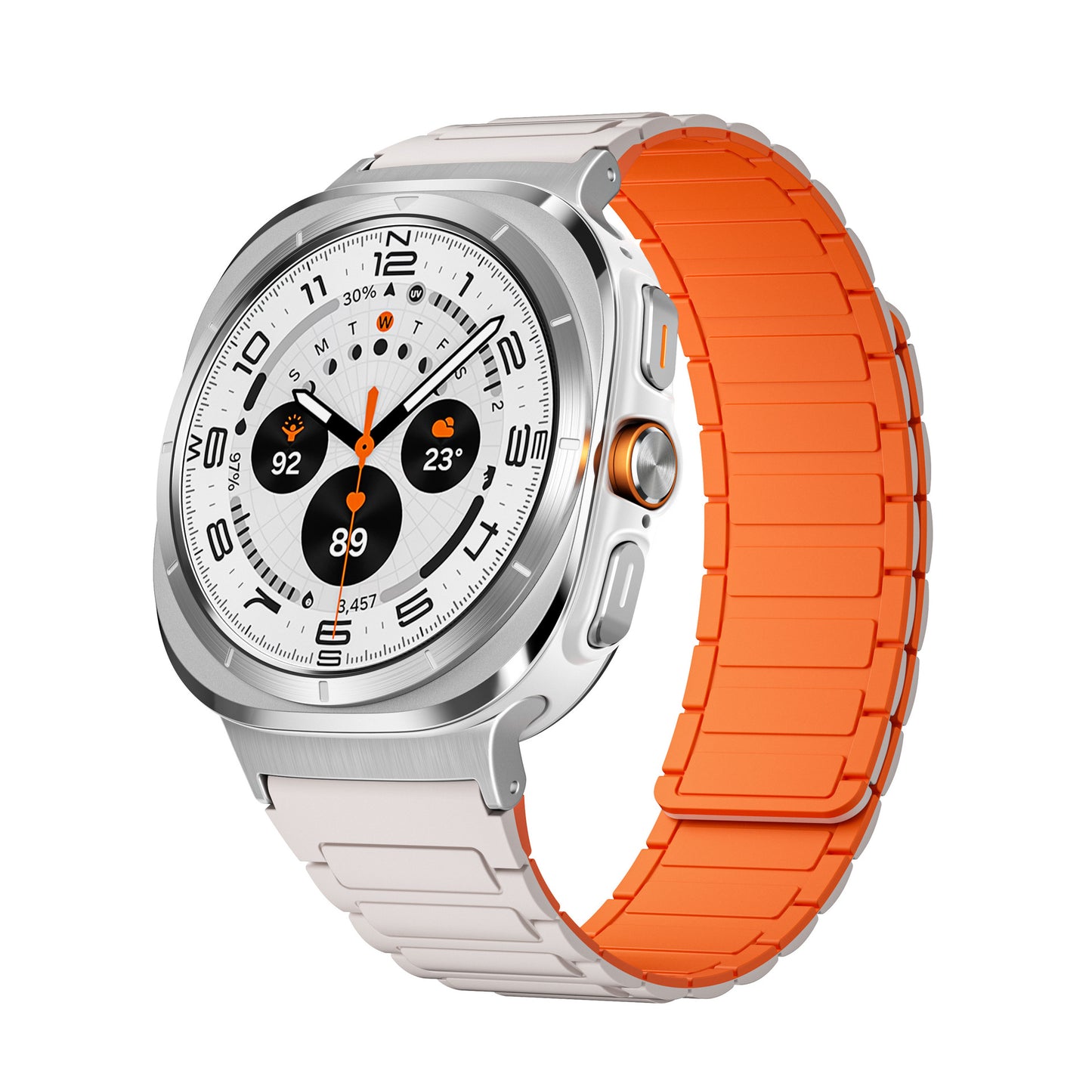 Silicone Magnetic Two-color Watch Strap Starlight orange silver grain Watch ultra Infinite Avenue