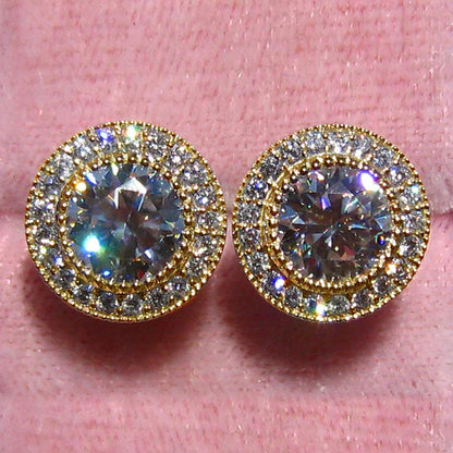 Inlaid Super Round Zircon Full-jeweled Stud Earrings Female Infinite Avenue