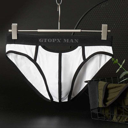 Men's Low Waist Skylight Front And Rear Opening Sexy Briefs - Infinite Avenue