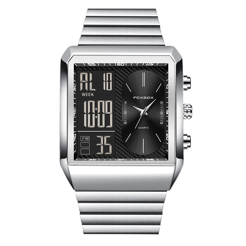 Stylish And Versatile Quartz Men's Watch Good-looking Silver Black Infinite Avenue