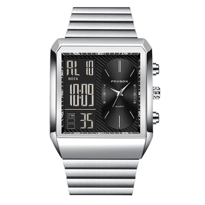 Stylish And Versatile Quartz Men's Watch Good-looking Silver Black Infinite Avenue