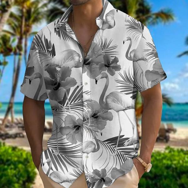 Plus Size Men's Fashion Digital Printing Short Sleeve Shirt - Infinite Avenue