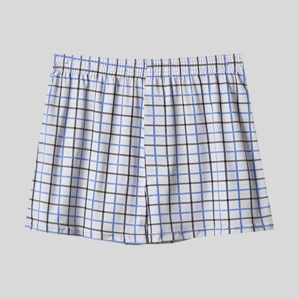 Plus-sized Cotton Men's Breathable Casual Underwear Gray Plaid Infinite Avenue