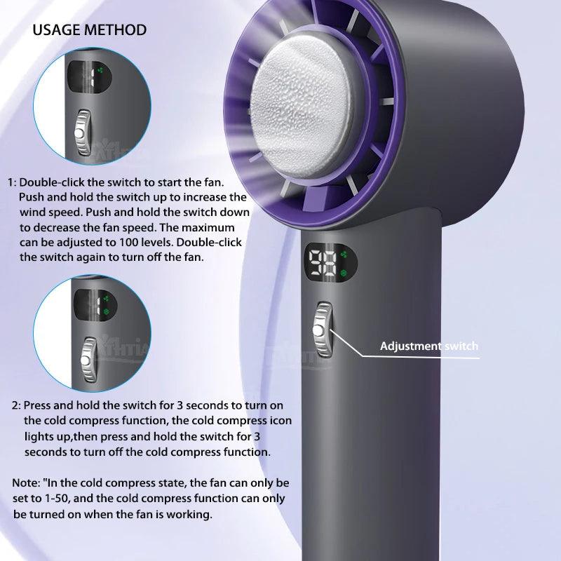 Portable Handheld Turbo Fan with 3000mAh Battery Infinite Avenue