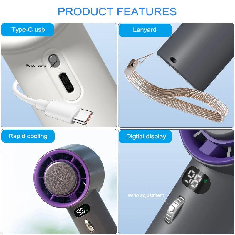 Portable Handheld Turbo Fan with 3000mAh Battery Infinite Avenue