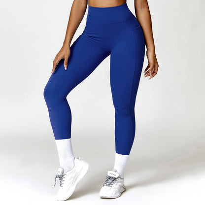 Quick-Dry High Waist Yoga Fitness Pants Klein Blue Infinite Avenue