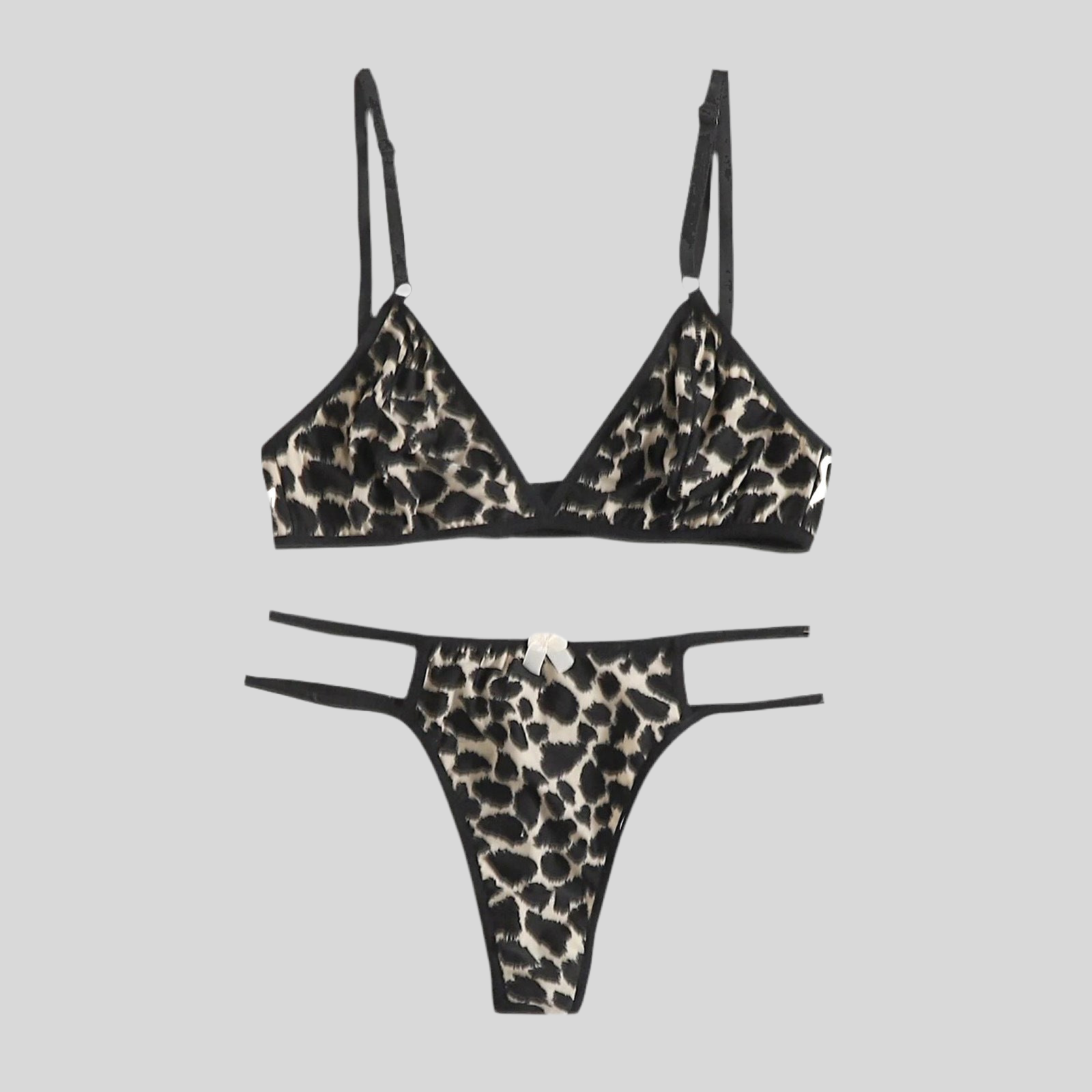 Sensual Lingerie Set - Sexy Bra and Thong for Women Leopard Infinite Avenue