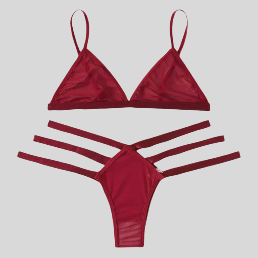 Sensual Lingerie Set - Sexy Bra and Thong for Women Red A Infinite Avenue