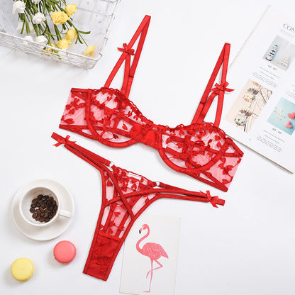 Women’s Lace Embroidered Lingerie Set - Sexy & Exotic Red Infinite Avenue