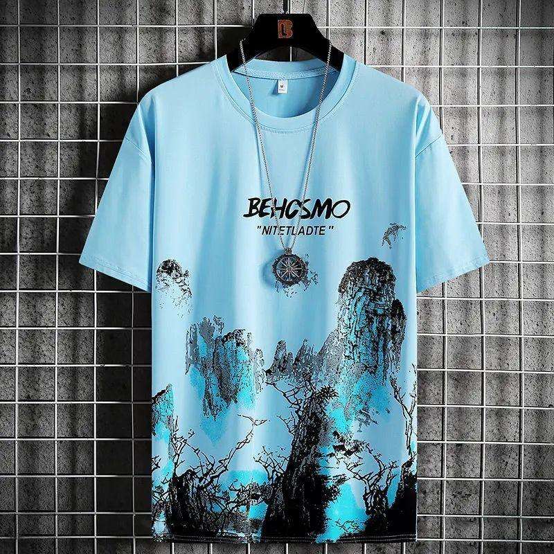 Ink Graffiti Men’s Breathable Sports Tee Blue Infinite Avenue