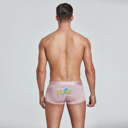 Spring Fashion Men’s Low Waist Trendy Boxer Briefs Fruit Pink Infinite Avenue