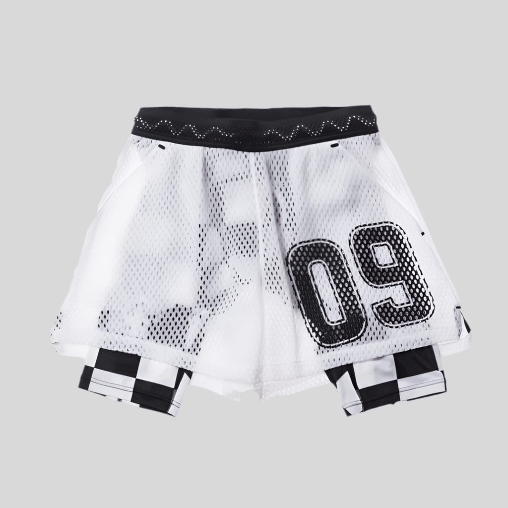 Summer Anti-Exposure Running Training Shorts Double-Layer White Infinite Avenue