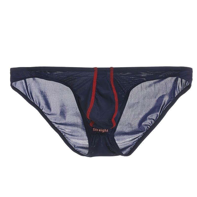 Thin Ice Silk Men's Underwear Blue and Red Lines Infinite Avenue