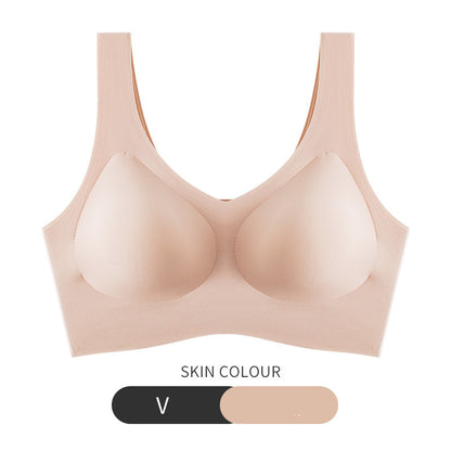 Women’s Seamless Sleep & Sports Bra – Rimless Beauty Vest Design Skin Color V Infinite Avenue