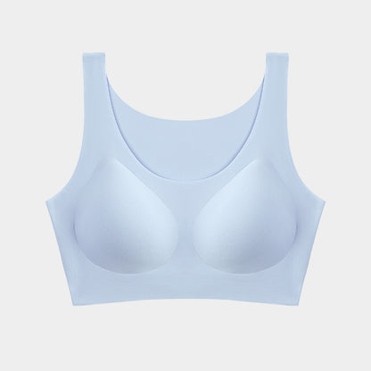 Women’s Seamless Sleep & Sports Bra – Rimless Beauty Vest Design Sky Blue U get Infinite Avenue