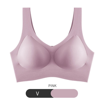 Women’s Seamless Sleep & Sports Bra – Rimless Beauty Vest Design Pink V Infinite Avenue