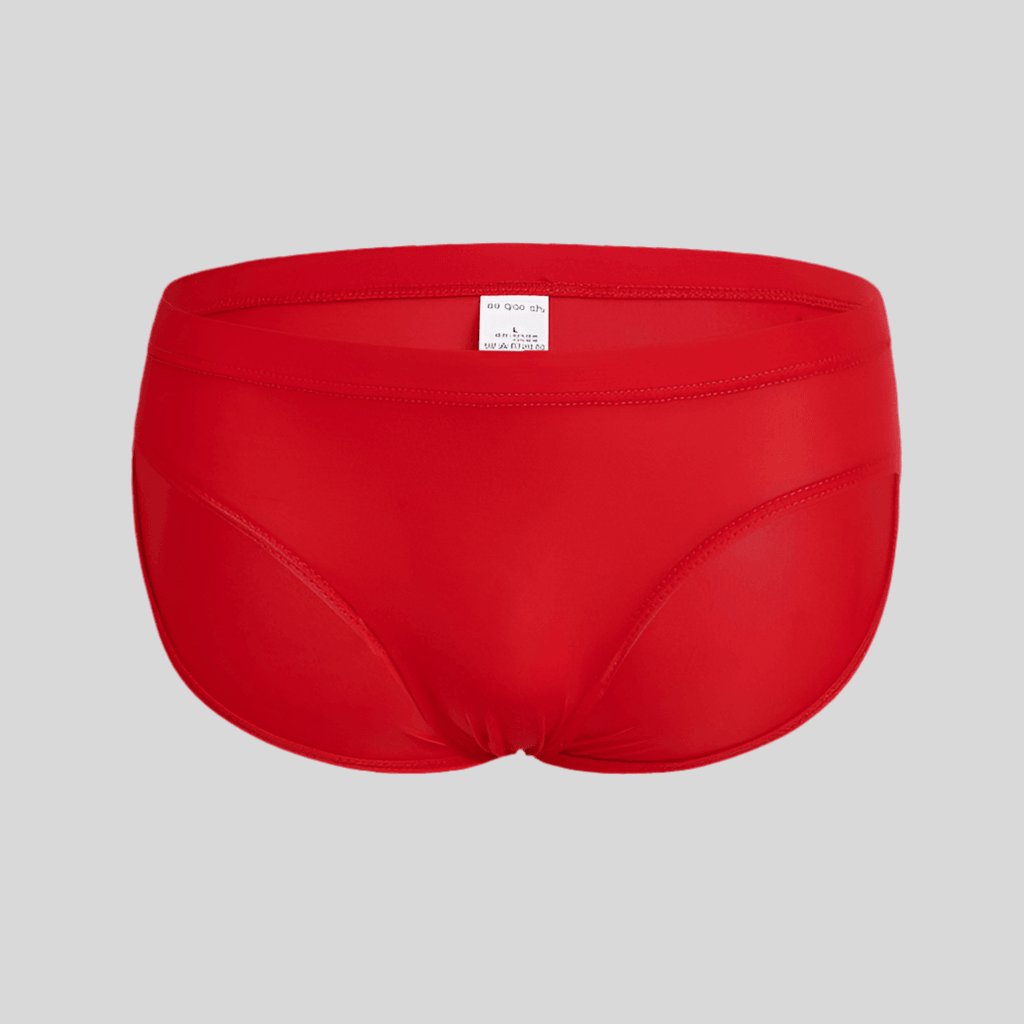 Ultra-Thin Ice Silk Men’s Briefs - Comfortable & Trendy Red Infinite Avenue