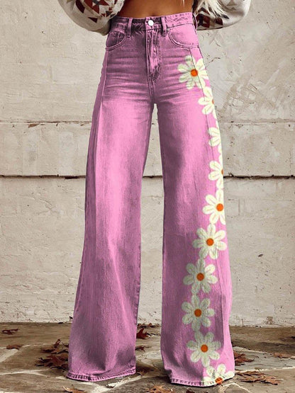 Women's 3D Printed Straight Casual Wide-leg Pants HY1388MU Infinite Avenue