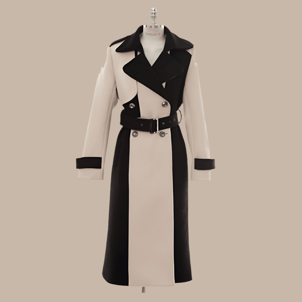 Women’s Fashionable Mid-Length Woolen Coat White Infinite Avenue