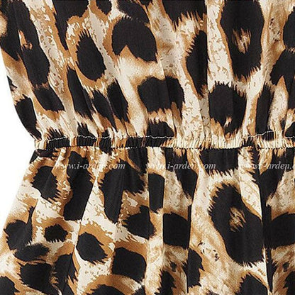 Women's Sleeveless Round Neck Leopard Print Dress Infinite Avenue