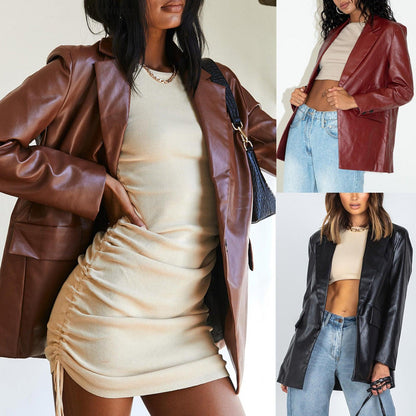 Women's Versatile Casual Warm Leather Jacket Infinite Avenue