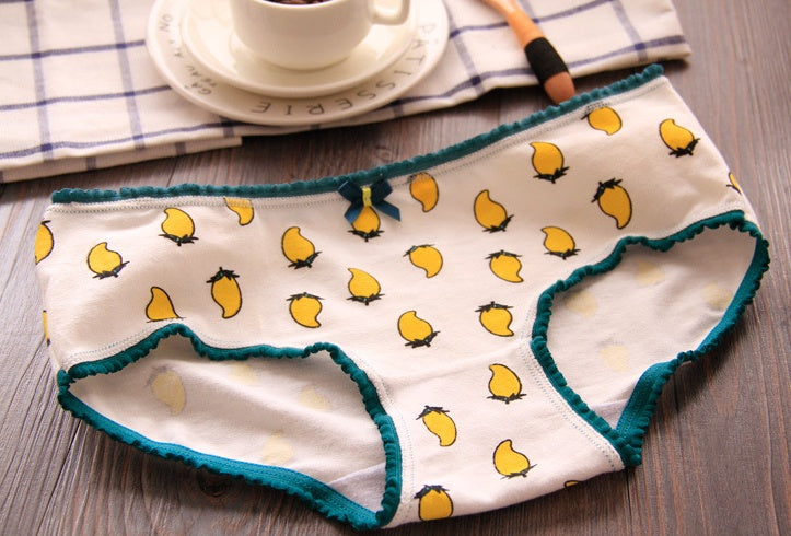 Women’s Cotton Underwear - Cute Fruit Print Ladies’ Briefs 4Style Infinite Avenue