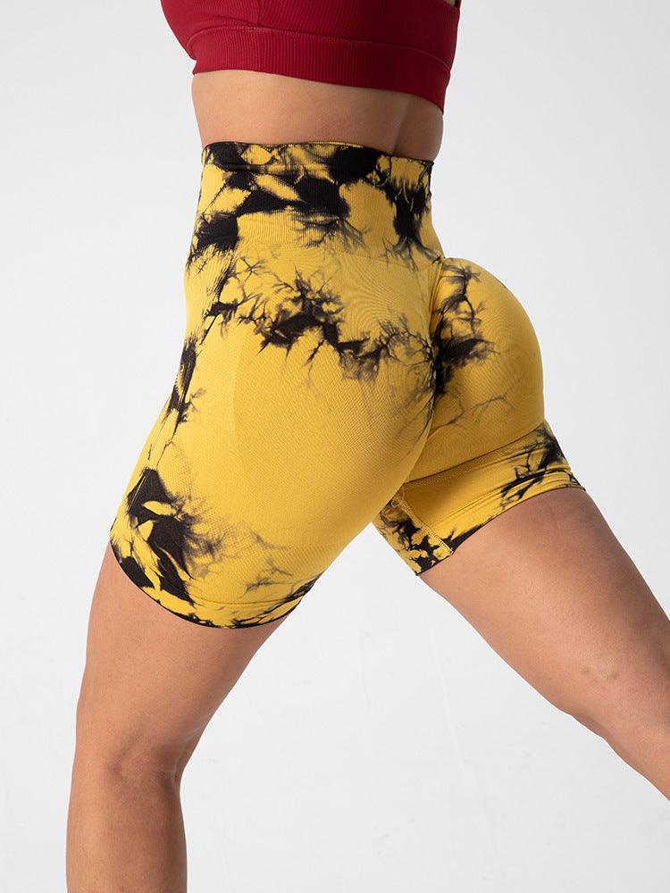 Yoga Fitness Running Shorts for Women Yellow Infinite Avenue