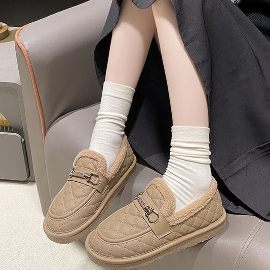 Women's Flat Bottomed Warm And Fluffy Cotton Shoes Infinite Avenue