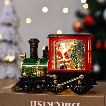 Christmas Train Night Lamp – Gift Decoration Painted Train Old Man Tree Infinite Avenue